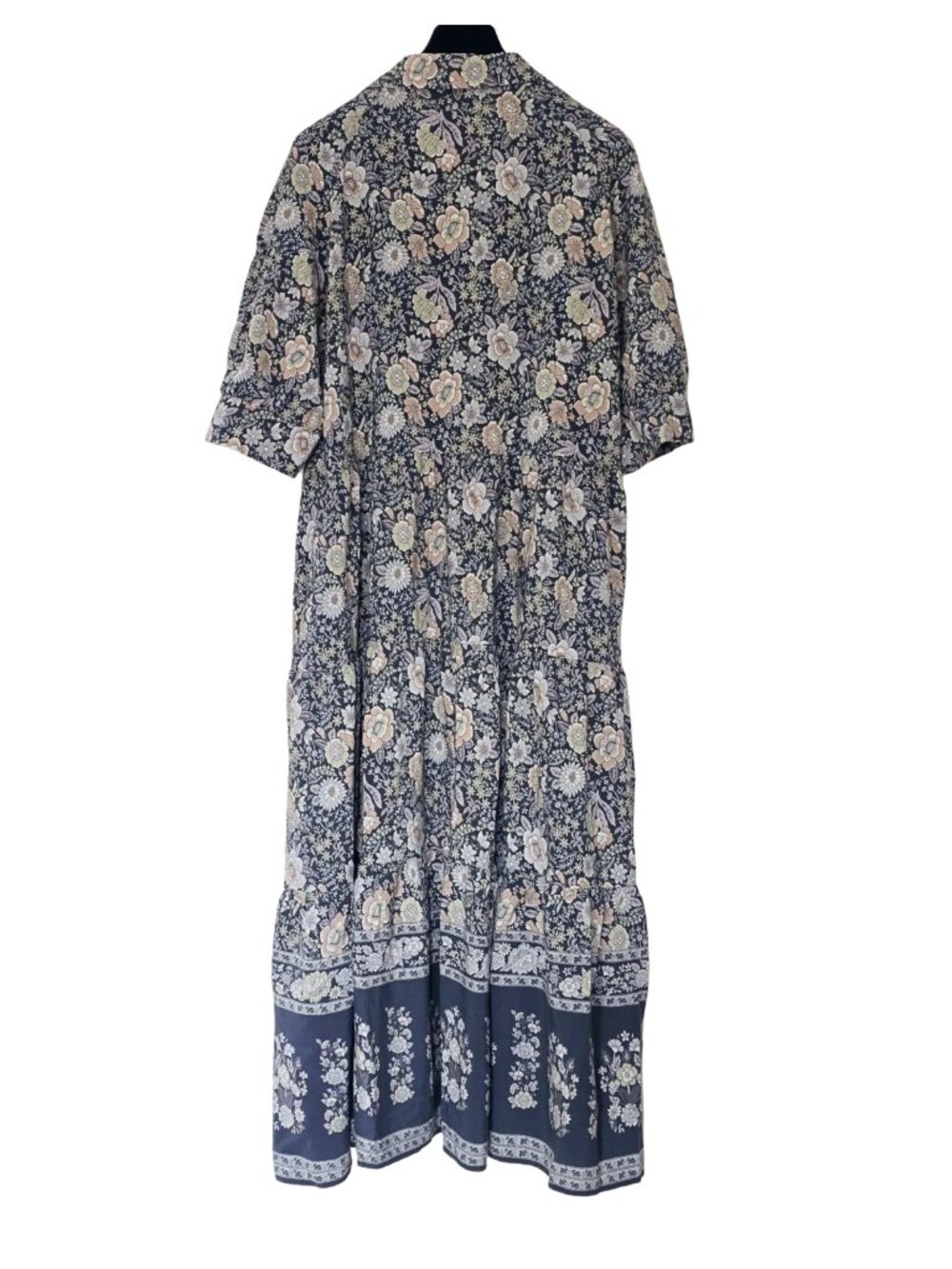 Natural Life Rebecca Floral Midi Dress Blue Sze XL Cottagecore 100% Rayon Modest - Picture 3 of 7